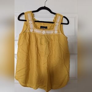 Faith and Zoe mustard yellow swing blouse/shirt small